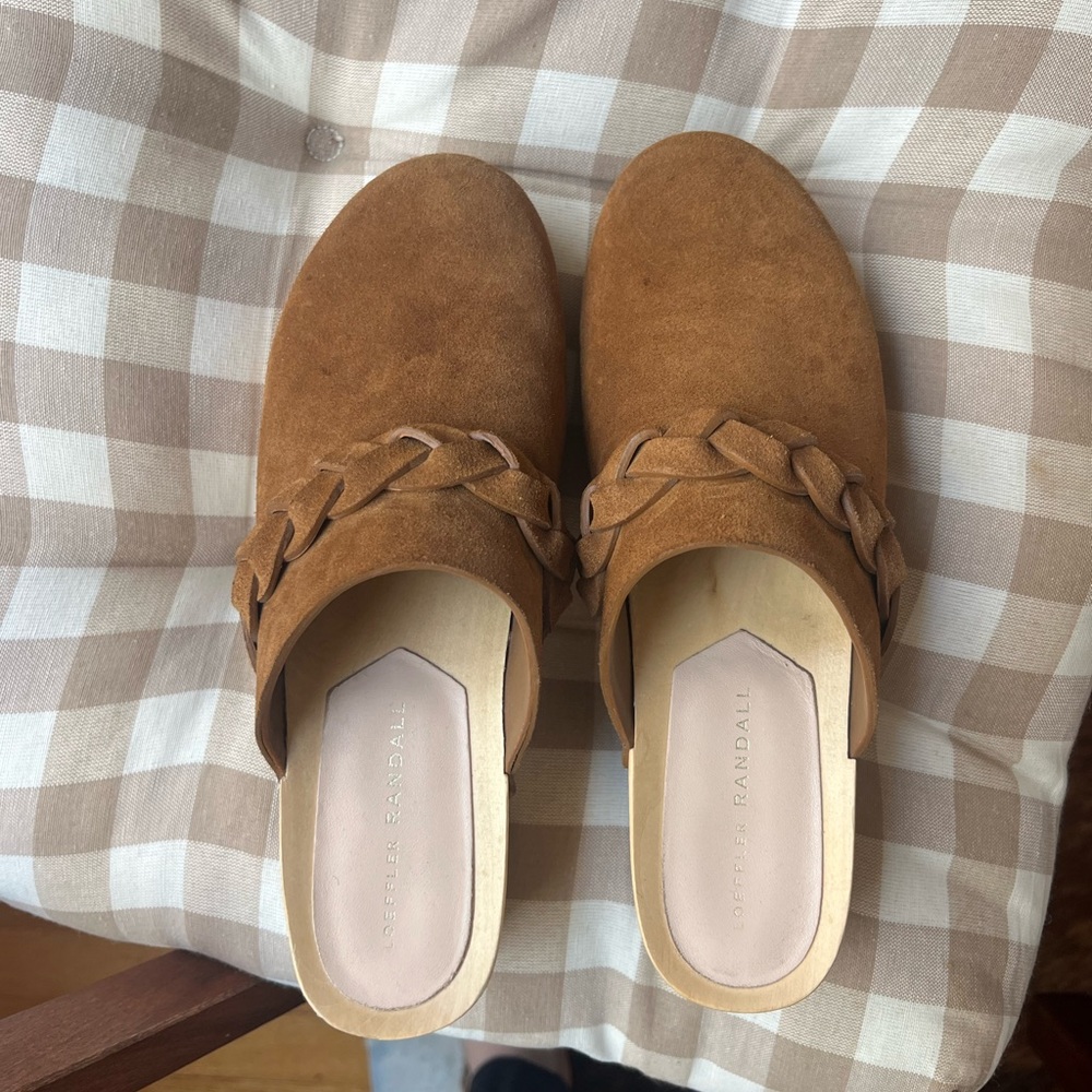 Loeffler Randall Braided Suede Clog - Tan Women’s Slip-On